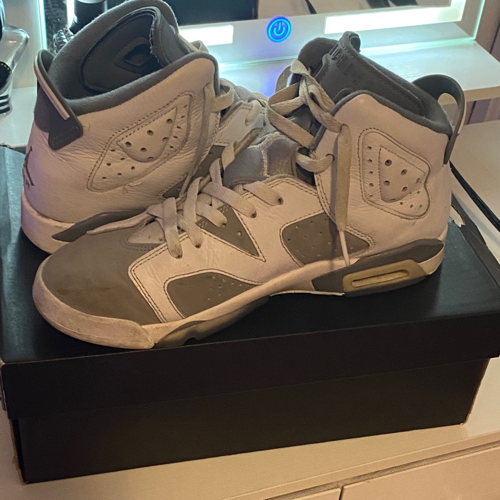 Jordan Gray and White Sneakers